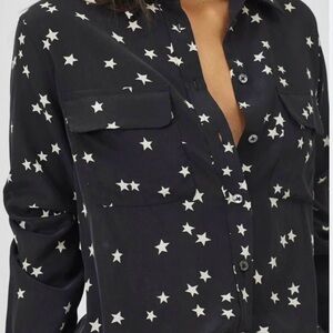Authentic Equipment Black Silk White Star Shirt - Size XS - retail: $350